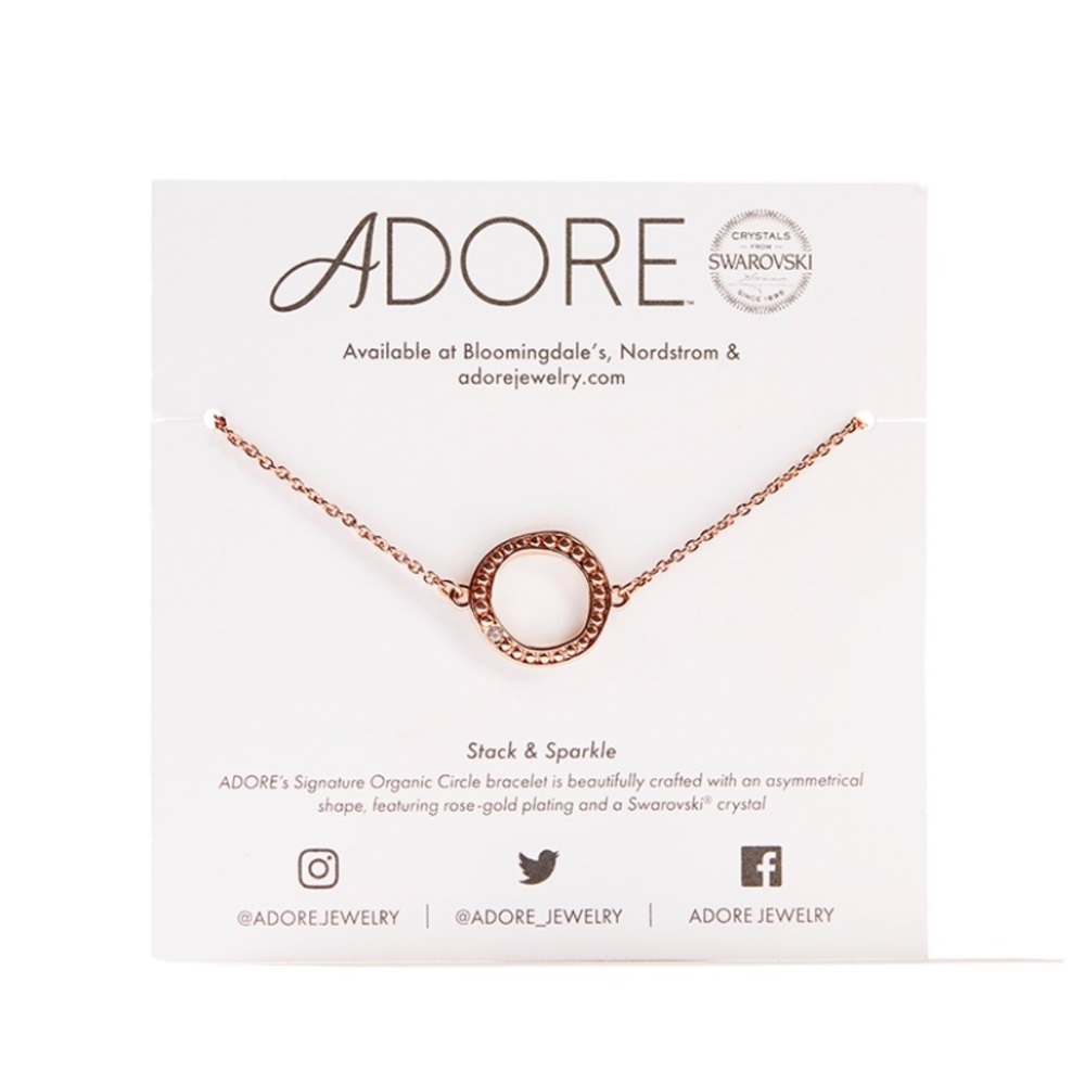 Organic Circle Bracelet in rose gold